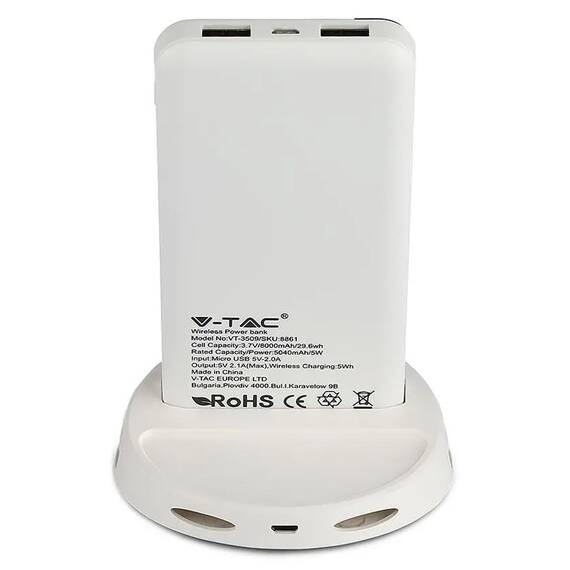 POWER BANK 8000MAH INCARCARE WIRELESS - ALB - 8- Roveli