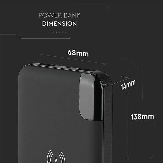 POWER BANK 8000MAH INCARCARE WIRELESS MODEL STAND - NEGRU - 15- Roveli