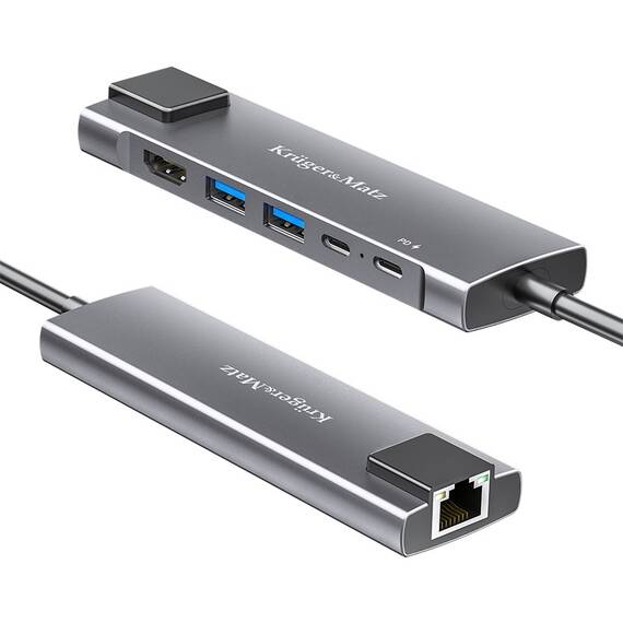 ADAPTOR HUB USB TIP C HDMI/2X USB3.0/2X USB TIP C/RJ45 - 4- Roveli