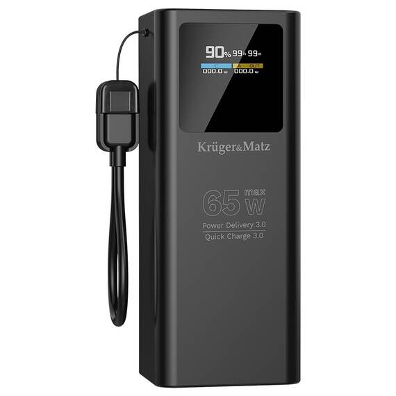 POWER BANK 20000 MAH LI-ION 65W QC PD KRUGER&MATZ - 4- Roveli