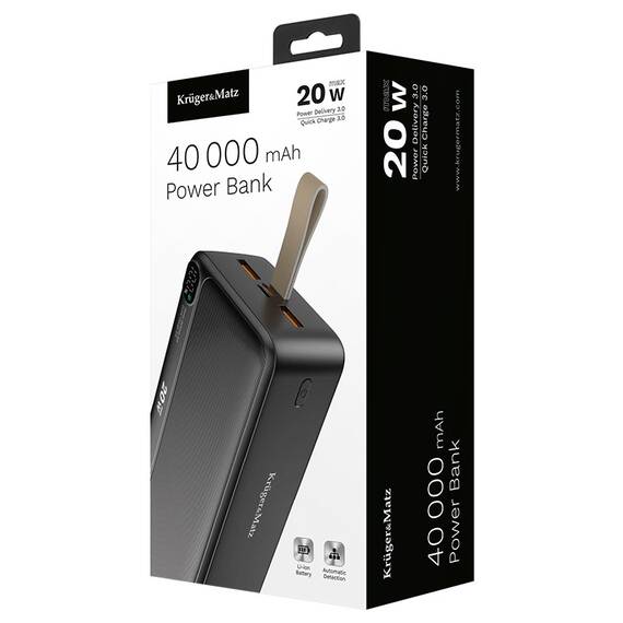 POWER BANK 40000MAH LI-ION QC PD KRUGER&MATZ - 10- Roveli