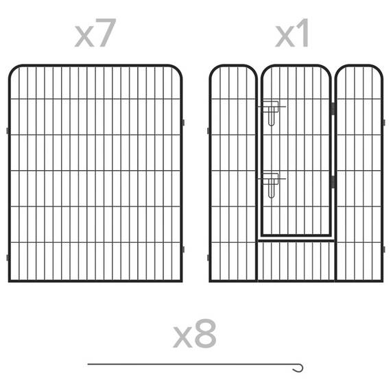 TARC MODULAR PENTRU CAINI 8 PANOURI 80X100 CM REBEL ANI - 8- Roveli