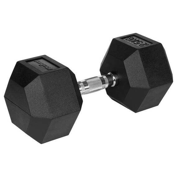 GANTERA DUMBBELL HEX FONTA CAUCIUCATA 25KG REBEL ACTIVE - 2- Roveli