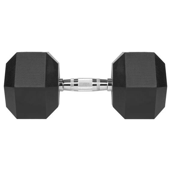 GANTERA DUMBBELL HEX FONTA CAUCIUCATA 25KG REBEL ACTIVE - 3- Roveli