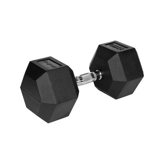 GANTERA DUMBBELL HEX FONTA CAUCIUCATA 27.5KG REBEL ACTI - - Roveli