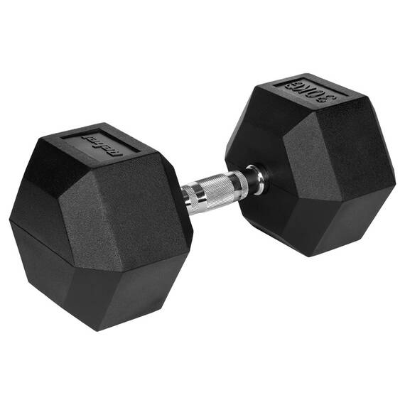 GANTERA DUMBBELL HEX FONTA CAUCIUCATA 30KG REBEL ACTIVE - 2- Roveli