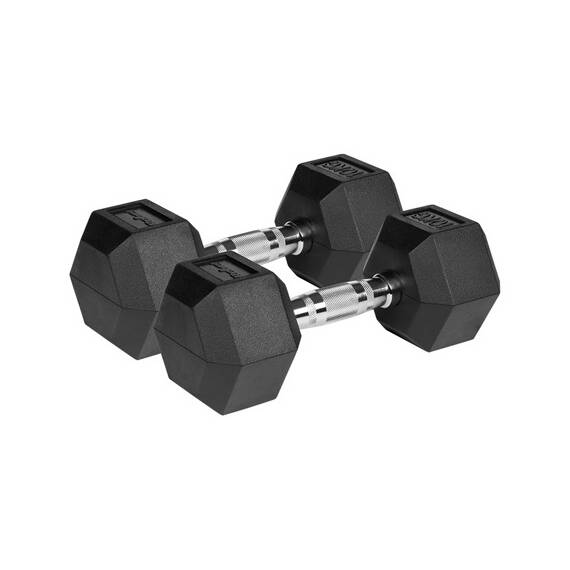 GANTERE DUMBBELL HEX FONTA CAUCIUCATA 2X10KG REBEL ACTI - - Roveli