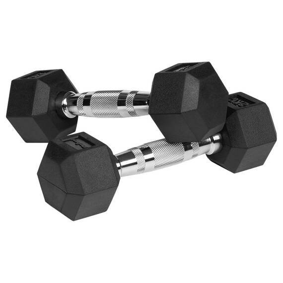 GANTERE DUMBBELL HEX FONTA CAUCIUCATA 2X2KG REBEL ACTIV - 3- Roveli