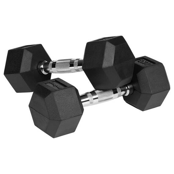 GANTERE DUMBBELL HEX FONTA CAUCIUCATA 2X4KG REBEL ACTIV - 3- Roveli