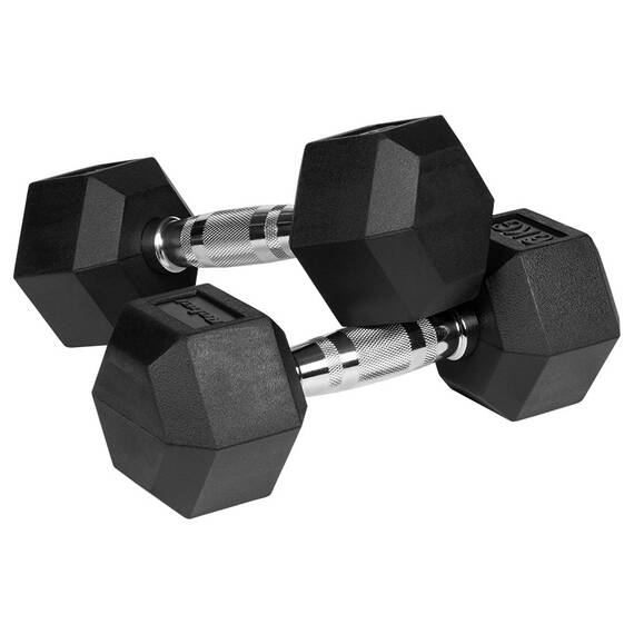 GANTERE DUMBBELL HEX FONTA CAUCIUCATA 2X6KG REBEL ACTIV - 3- Roveli