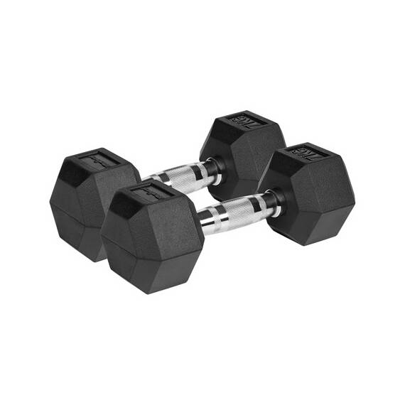 GANTERE DUMBBELL HEX FONTA CAUCIUCATA 2X7KG REBEL ACTIV - - Roveli