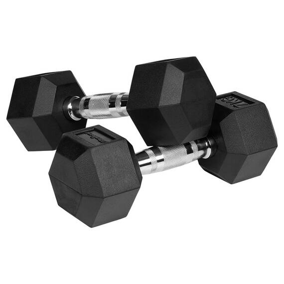 GANTERE DUMBBELL HEX FONTA CAUCIUCATA 2X7KG REBEL ACTIV - 3- Roveli