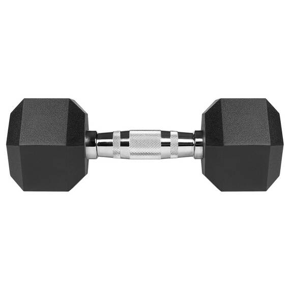 GANTERE DUMBBELL HEX FONTA CAUCIUCATA 2X7KG REBEL ACTIV - 5- Roveli