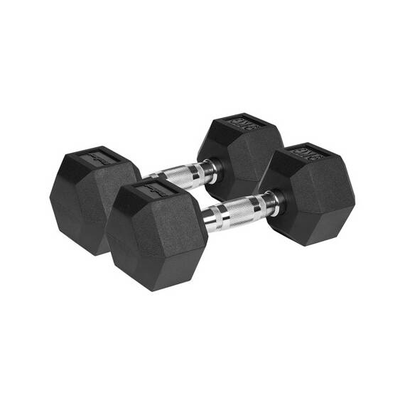 GANTERE DUMBBELL HEX FONTA CAUCIUCATA 2X9KG REBEL ACTIV - - Roveli