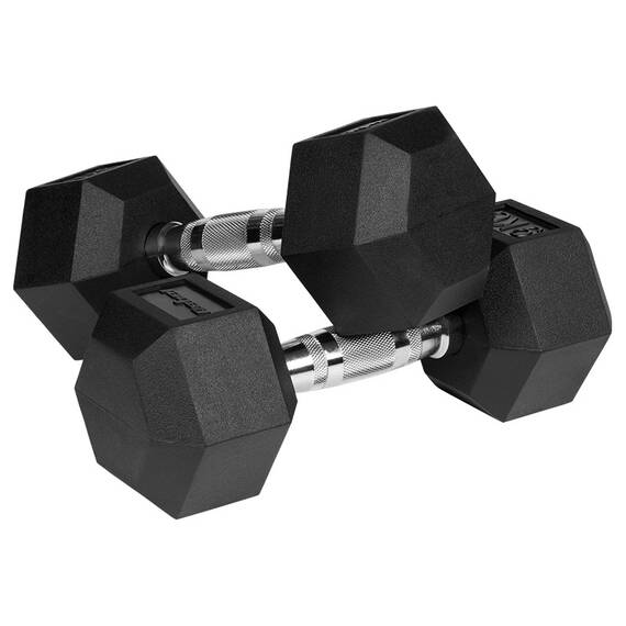 GANTERE DUMBBELL HEX FONTA CAUCIUCATA 2X9KG REBEL ACTIV - 3- Roveli
