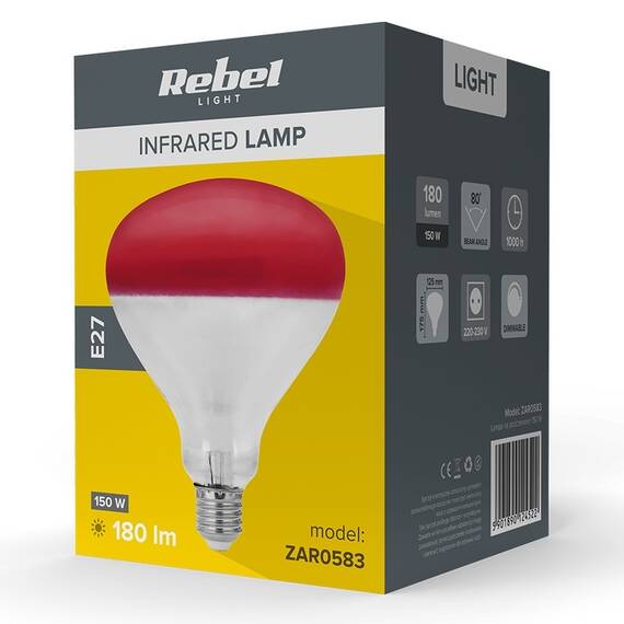 BEC INFRAROSU CRESTERE PUI E27 R125 150W REBEL - 5- Roveli