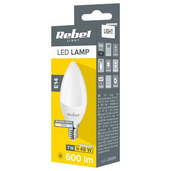 BEC LED E14 7W 4000K 230V REBEL - 3- Roveli