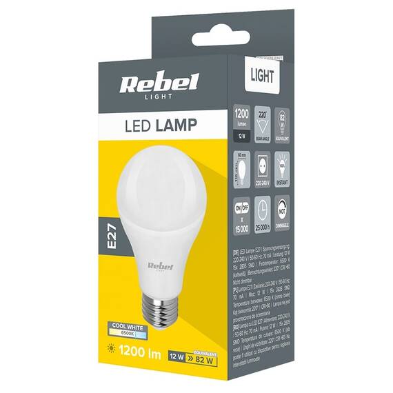 BEC LED E27 A60 12W 230V 6500K REBEL - 3- Roveli