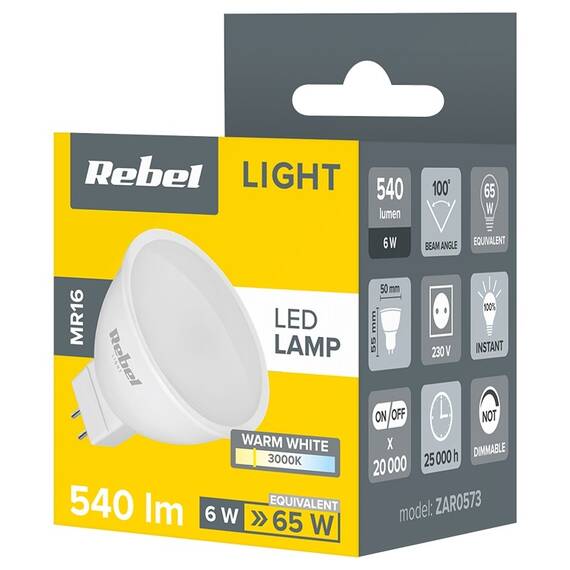 BEC LED MR16 6W 3000K 230V REBEL - 3- Roveli