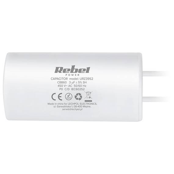 CONDENSATOR MOTOR 3UF 450V REBEL - 3- Roveli