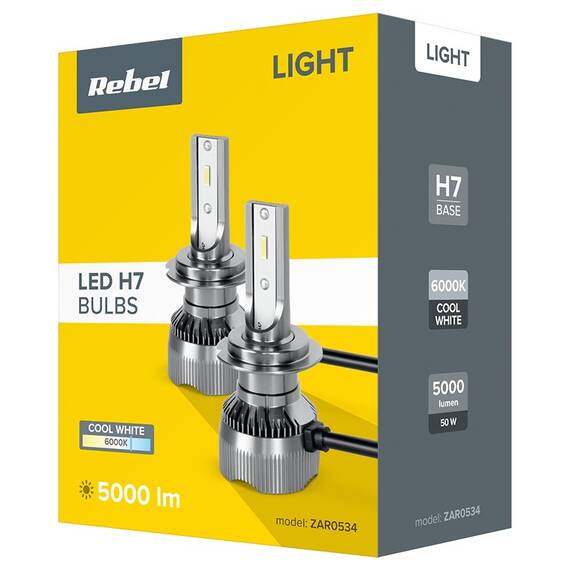 SET BECURI LED AUTO H7 50W REBEL - 5- Roveli