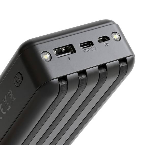 POWER BANK CU INCARCARE SOLARA 20000MAH - NEGRU - 4- Roveli