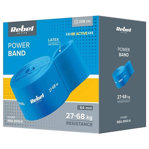 BANDA ELASTICA LATEX 208CM 27-68KG REBEL ACTIVE - 4- Roveli