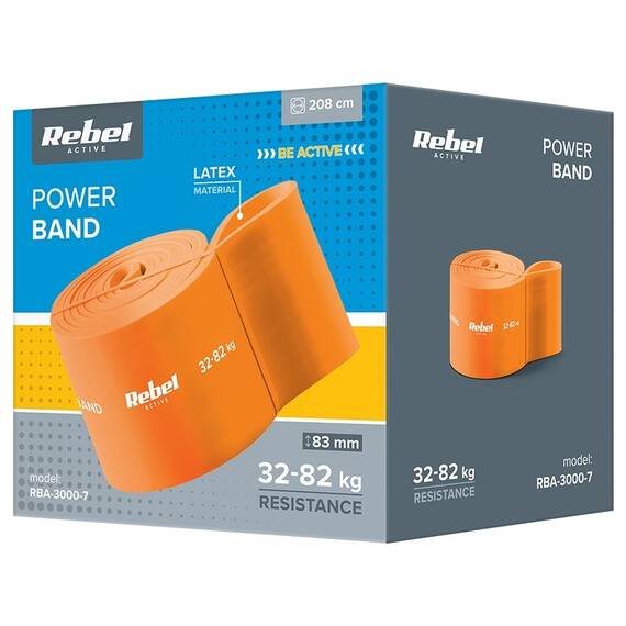 BANDA ELASTICA LATEX 208CM 32-82KG REBEL ACTIVE - 4- Roveli