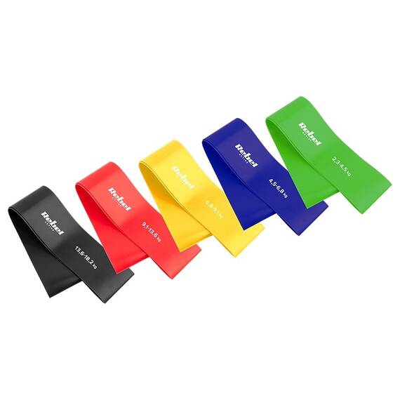 SET 5 BENZI ELASTICE LATEX MINI BAND 2-18KG REBEL ACTIV - 2- Roveli