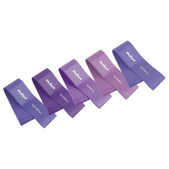 SET 5 BENZI ELASTICE LATEX MINI BAND 2-18KG REBEL ACTIV - 2- Roveli