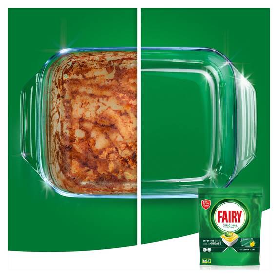 Detergent capsule pentru masina de spalat vase Fairy Original All in One Lemon, 90 bucati, 90 spalari, Giga Pack, parfum de lamaie, curatare impecabila de la prima utilizare, eficient pe grasimea intarita, dizolvare rapida, fara urme - 2- Roveli