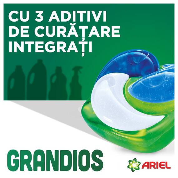 Detergent de rufe capsule Ariel Grandios Allin1 PODS Mountain Spring, 40 spalari, 40 bucati, putere dubla de curatare, 3 aditivi integrati pentru indepartare pete, mirosuri neplacute si stralucirea hainelor, dizolvare rapida in apa rece, universal - 2- Roveli