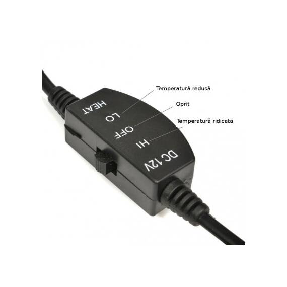 Husa auto scaun cu incalzire electrica 12V 20-45W 97x47 cm neagra  Cod: RAZ002 - 3- Roveli