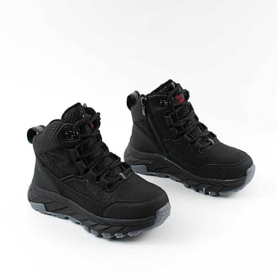 Ghete sport , imblanite , pentru copii , cu talpa groasa C40357-BLACK, Culoare (12): Negru, Marime (12): 33 - 2- Roveli
