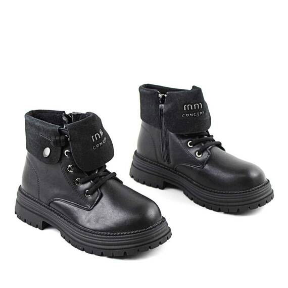 Bocanci copii , imblaniti , cu talpa groasa C31076-BLACK, Culoare (12): Negru, Marime (12): 32 - 2- Roveli