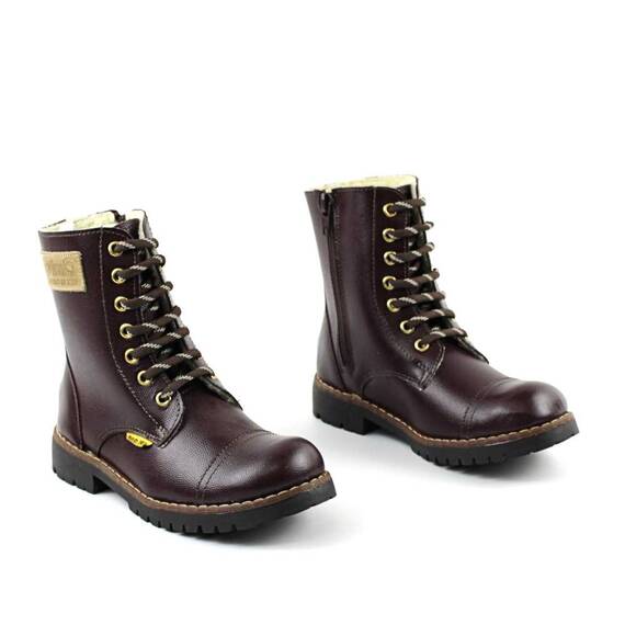 Bocanci  imblaniti , pentru copii , din piele naturala 3187-BORDO/XX, Culoare (12): Bordo, Marime (12): 30 - - Roveli