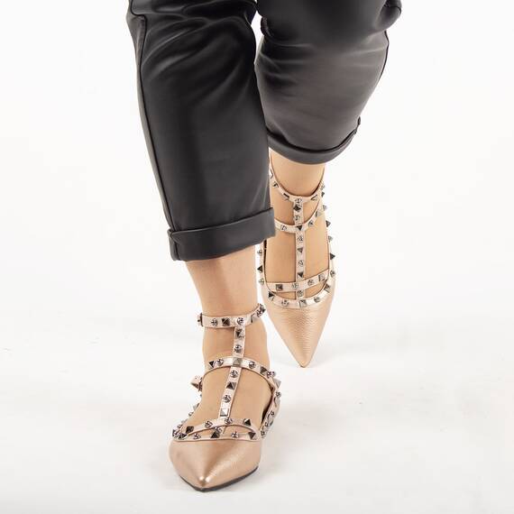 Balerini dama accesorizati bronz YT5512-C, Culoare (12): Bronz, Marime (12): 37 - 2- Roveli