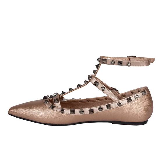 Balerini dama accesorizati bronz YT5512-C, Culoare (12): Bronz, Marime (12): 37 - 5- Roveli