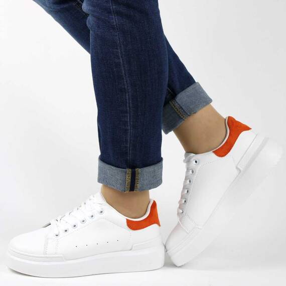 Pantofi sport casual de dama cu platforma 6100-ORANGE, Marime (12): 39 - - Roveli