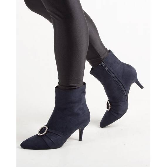 Botine dama accesorizate cu pietre F776-BLUE, Culoare (12): Bleumarin, Marime (12): 40 - - Roveli