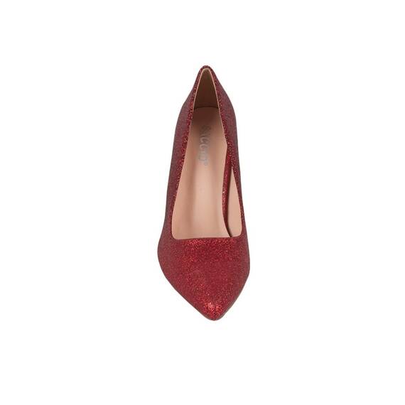 Pantofi dama cu glitter aplicat LP111-2-ROSU, Culoare (12): Rosu, Marime (12): 35 - 3- Roveli