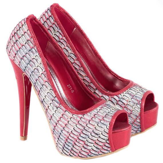Pantofi rosii cu platforma 271-5R, Culoare (12): Rosu, Marime (12): 36 - 3- Roveli