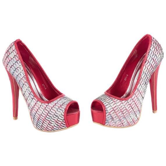 Pantofi rosii cu platforma 271-5R, Culoare (12): Rosu, Marime (12): 36 - 4- Roveli