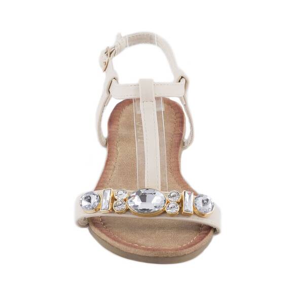 Sandale de dama cu pietre WS-20183-BEJ, Culoare (12): Bej, Marime (12): 39 - 3- Roveli