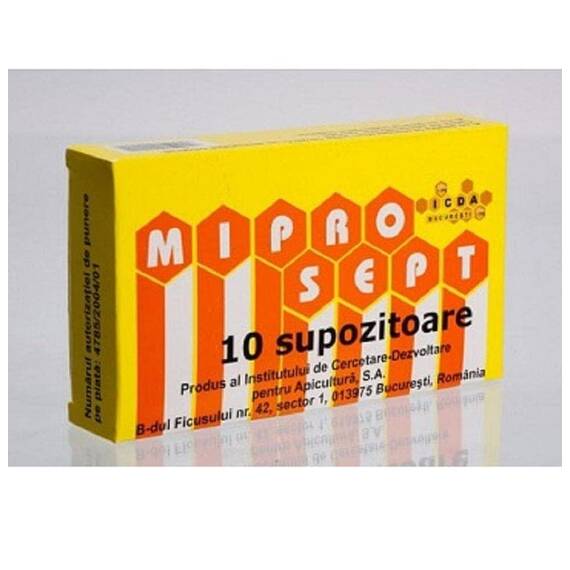 Miprosept 10 supozitoare Institutul de Cercetare-Dezvoltare pentru Apicultura - - Roveli