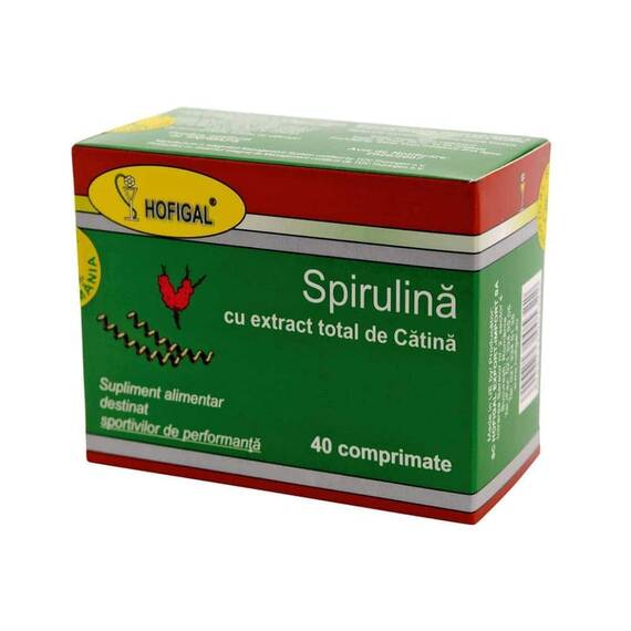 Spirulina cu Extract de Catina 40 comprimate Hofigal - - Roveli