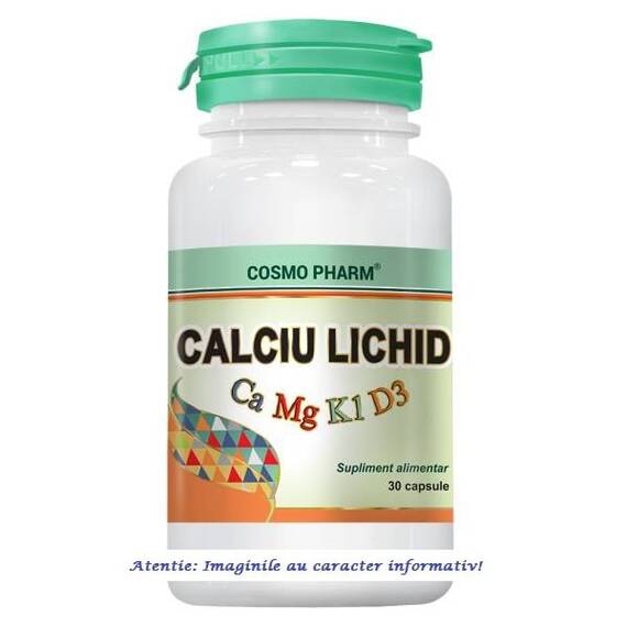 Calciu Lichid Ca Mg K1 D3 30 capsule CosmoPharm - - Roveli