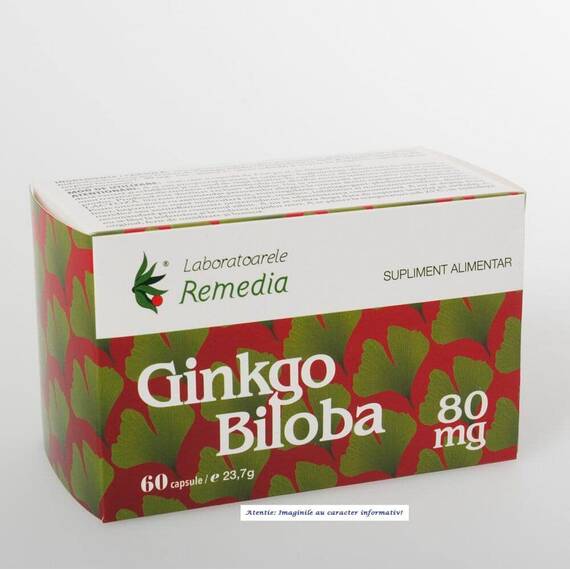 Ginkgo Biloba 80 mg 60 capsule Laboratoarele Remedia - - Roveli