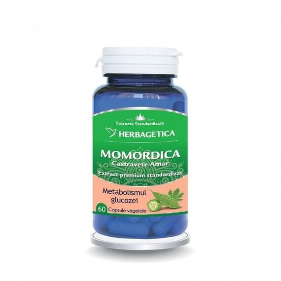 Momordica Extract din Castravete Amar 60 capsule Herbagetica - - Roveli