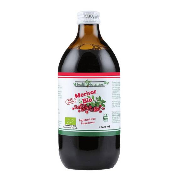 Suc de Merisor Bio 100% Pur 500 ml Health Nutrition - - Roveli